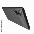 Litchi Grain Leather Силиконовый Накладка Чехол для Samsung Galaxy Note 10 с Текстурой Кожа Черный