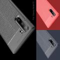 Litchi Grain Leather Силиконовый Накладка Чехол для Samsung Galaxy Note 10 с Текстурой Кожа Синий