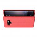Litchi Grain Leather Силиконовый Накладка Чехол для Samsung Galaxy Note 9 с Текстурой Кожа Красный