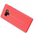 Litchi Grain Leather Силиконовый Накладка Чехол для Samsung Galaxy Note 9 с Текстурой Кожа Красный