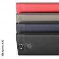 Litchi Grain Leather Силиконовый Накладка Чехол для Sony Xperia XA2 с Текстурой Кожа Серый