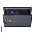 Litchi Grain Leather Силиконовый Накладка Чехол для Sony Xperia XA2 с Текстурой Кожа Синий
