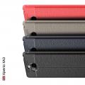 Litchi Grain Leather Силиконовый Накладка Чехол для Sony Xperia 10 с Текстурой Кожа Синий