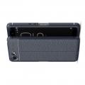 Litchi Grain Leather Силиконовый Накладка Чехол для Sony Xperia XZ4 Compact с Текстурой Кожа Синий