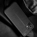 Litchi Grain Leather Силиконовый Накладка Чехол для Xiaomi Mi 11 Lite с Текстурой Кожа Черный