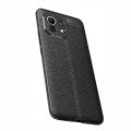 Litchi Grain Leather Силиконовый Накладка Чехол для Xiaomi Mi 11 с Текстурой Кожа Черный