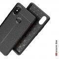 Litchi Grain Leather Силиконовый Накладка Чехол для Xiaomi Mi 8 SE с Текстурой Кожа Черный