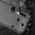Litchi Grain Leather Силиконовый Накладка Чехол для Xiaomi Mi A3 с Текстурой Кожа Синий