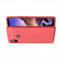 Litchi Grain Leather Силиконовый Накладка Чехол для Xiaomi Mi Max 3 с Текстурой Кожа Красный