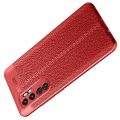 Litchi Grain Leather Силиконовый Накладка Чехол для Xiaomi Mi Note 10 Lite с Текстурой Кожа Красный