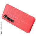 Litchi Grain Leather Силиконовый Накладка Чехол для Xiaomi Mi Note 10 с Текстурой Кожа Красный