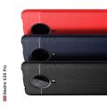 Litchi Grain Leather Силиконовый Накладка Чехол для Xiaomi Poco F2 Pro с Текстурой Кожа Черный
