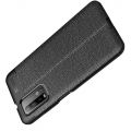 Litchi Grain Leather Силиконовый Накладка Чехол для Xiaomi Poco M3 с Текстурой Кожа Черный