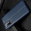 Litchi Grain Leather Силиконовый Накладка Чехол для Xiaomi Poco M3 с Текстурой Кожа Синий