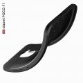 Litchi Grain Leather Силиконовый Накладка Чехол для Xiaomi Pocophone F1 с Текстурой Кожа Черный