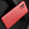 Litchi Grain Leather Силиконовый Накладка Чехол для Xiaomi Redmi Note 10 с Текстурой Кожа Синий