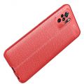 Litchi Grain Leather Силиконовый Накладка Чехол для Xiaomi Redmi Note 10 с Текстурой Кожа Красный