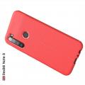 Litchi Grain Leather Силиконовый Накладка Чехол для Xiaomi Redmi Note 8 с Текстурой Кожа Красный