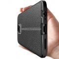 Litchi Grain Leather Силиконовый Накладка Чехол для Xiaomi Redmi Note 9 с Текстурой Кожа Черный