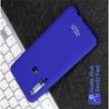 Матовый Пластиковый IMAK Finger чехол для Samsung Galaxy A9 2018 SM-A920F С Держателем Кольцом Подставкой Синий + Защитная пленка для экрана