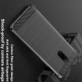 Матовый Силиконовый IMAK Vega Карбоновая Текстура Чехол c Противоударными Углами для OnePlus 7 черный