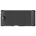 Матовый Силиконовый IMAK Vega Карбоновая Текстура Чехол c Противоударными Углами для Sony Xperia 10 Plus черный