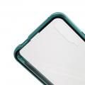 Металлический Магнитный Чехол Бампер с Закаленным Стеклом Huawei Honor 9X Зеленый