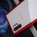 Металлический Магнитный Чехол Бампер с Закаленным Стеклом Samsung Galaxy Note 10 Plus Красный