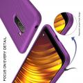 Мягкий матовый силиконовый бампер чехол для Xiaomi Pocophone F1 Фиолетовый