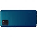 Пластиковый нескользящий NILLKIN Frosted кейс чехол для Samsung Galaxy Note 10 Lite Синий + подставка