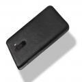 Пластиковый Жесткий Клип Кейс Футляр Искусственно Кожаный Чехол для Xiaomi Pocophone F1 Черный