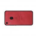 Пластиковый Жесткий Клип Кейс Футляр Искусственно Кожаный Чехол для Huawei Honor 8A Pro Красный