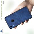 Пластиковый Жесткий Клип Кейс Футляр Искусственно Кожаный Чехол для Huawei Honor 8A Pro Синий