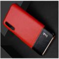 Пластиковый Жесткий Клип Кейс Футляр Искусственно Кожаный Чехол для Huawei Honor 9X Pro / Honor 9X Красный / Черный