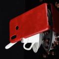 Пластиковый Жесткий Клип Кейс Футляр Искусственно Кожаный Чехол для Oppo Realme 3 Pro / X Lite Красный