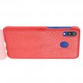 Пластиковый Жесткий Клип Кейс Футляр Искусственно Кожаный Чехол для Samsung Galaxy A20e Красный