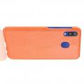 Пластиковый Жесткий Клип Кейс Футляр Искусственно Кожаный Чехол для Samsung Galaxy A20e Оранжевый