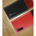 Пластиковый Жесткий Клип Кейс Футляр Искусственно Кожаный Чехол для Samsung Galaxy Note 10 Черный