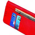 PU Кожаный Чехол Автоматическое Закрывание Подставка и Кошелёк для OPPO Realme XT Красный