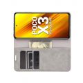PU Кожаный Чехол Автоматическое Закрывание Подставка и Кошелёк для Xiaomi Poco X3 NFC / X3 NFC Серый