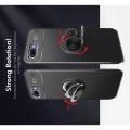Силиконовый Чехол для Магнитного Держателя с Кольцом для Пальца Подставкой для Huawei Honor 10 Черный