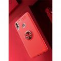 Силиконовый Чехол для Магнитного Держателя с Кольцом для Пальца Подставкой для Huawei Honor 8X Красный