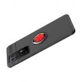 Силиконовый Чехол для Магнитного Держателя с Кольцом для Пальца Подставкой для Huawei P40 Pro Красный / Черный