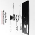 Силиконовый Чехол для Магнитного Держателя с Кольцом для Пальца Подставкой для Huawei Y6p Черный