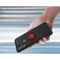 Силиконовый Чехол для Магнитного Держателя с Кольцом для Пальца Подставкой для Oppo A31 2020 Красный / Черный