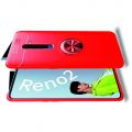 Силиконовый Чехол для Магнитного Держателя с Кольцом для Пальца Подставкой для OPPO Reno 2 Красный
