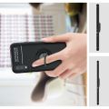 Силиконовый Чехол для Магнитного Держателя с Кольцом для Пальца Подставкой для Samsung Galaxy A01 Серебро / Черный