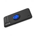 Силиконовый Чехол для Магнитного Держателя с Кольцом для Пальца Подставкой для Samsung Galaxy A01 Синий / Черный