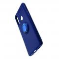 Силиконовый Чехол для Магнитного Держателя с Кольцом для Пальца Подставкой для Samsung Galaxy A20s Синий