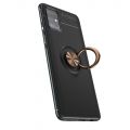 Силиконовый Чехол для Магнитного Держателя с Кольцом для Пальца Подставкой для Samsung Galaxy A51 Розовое Золото / Черный
